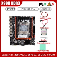 (ETPD) X99H Desktop Motherboard+E5 2673 V3 CPU+Thermal Grease LGA2011-V3 B85 DDR3X4 ECC Slot M.2 NVM