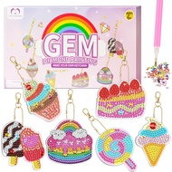 MATHARAGO Diamond Art for Kids 6 Pcs DIY Diamond Painting Girls Keyrings Set, Painting by Number Gem