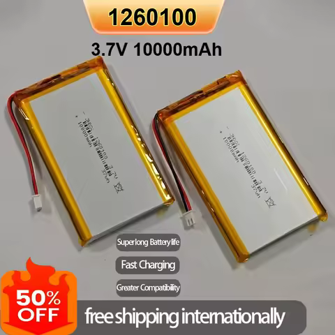1260100 3.7V 10000mAh Lithium Polymer Battery Rechargeable For PDA Speaker Toys Handheld Fan Equipme