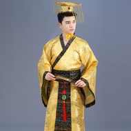Hanfu ชาวจีน ฮัน ถัง เสื้อผ้า จักรพรรดิ เจ้าชาย แสดง คอสเพลย์ สูท เสื้อคลุมยาว ชุดแต่งกาย