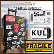 Luggage Stickers Travel Airport Code BKK KUL SIN Tag Style Design for Suitcase