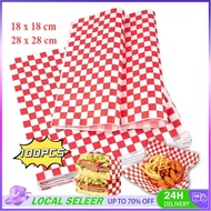 100PCS Checkered Food Wrapping Paper checkered liner Burger/Sandwich Wrap paper Food burrito packagi