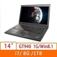 Lenovo ThinkPad 聯想 T450-20BVA01CTW 14.1吋/i7-5500U/8G/1TB/GT9