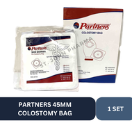 Partners Colostomy Bag 45mm 57mm 60mm 70mm l 1 Set (1 Bag, Wafer, & Clip) l Expiration Date: 2027