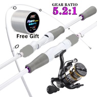 Fishing Rod Set 5ft/6ft/7ft Fishing Rod and Spinning Fishing Reel with Free Fishing Line for Freshwa