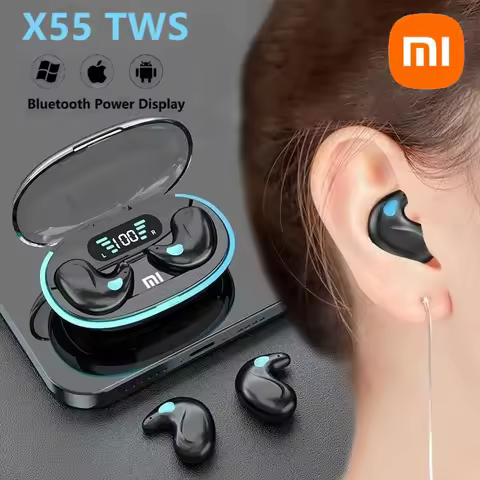 Xiaomi X55 Earphone Stereo Hidden Headsets with Mic HD Call Waterproof Sleeping Earbuds Wireless Min