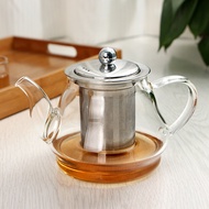 Teko kaca tahan panas borosilikat tinggi dengan pemegang, set teko kaca, tahan panas, penapis teh ke