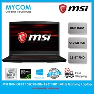 MSI THIN GF63 10SCSR-886 15.6" FHD 144Hz Gaming Laptop Black (I7-10750H, 8GB, 512GB SSD, GTX 1650Ti 