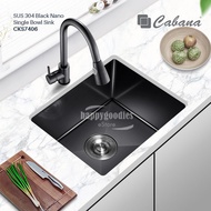 Cabana SUS304 Black Nano Single Bowl Sink CKS7406