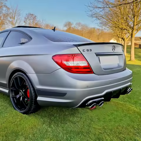 Gloss Black Car Rear Bumper Diffuser Splitter For Mercedes Benz C Class W204 C204 C250 C350 C63 AMG 