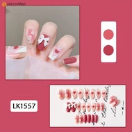 Glitter Glue on Fake Nails Gentle Exquisite Static Reusable False Nails for Women Girl Party Activit