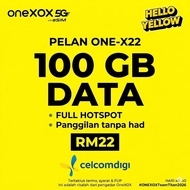 (HOT DEAL) PELAN 1X22 ONEXOX 100GB DATA - HOTSPOT 100% - PANGGILAN TANPA HAD KE SEMUA RANGKAIAN