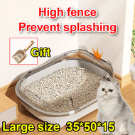 Cat litter box with scoop kitten litter box large cat toilet cat litter tray for adult cats deodorization litter box Large Framed Cat Litter Cat Toilet Deodorization leakage prevention