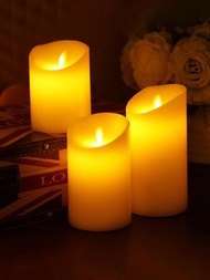 1入組LED蠟燭燈簡單塑料蠟燭形LED桌面燈適合派對、節日、婚禮
