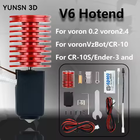 Upgraded V6 Voron Hotend Kit For Voron 0.1/0.2/2.4 CR-10 Ender-3 Volcano Nozzle Bimetal Throat 3D Pr