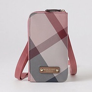 [ Direct From Japan] Crestbridge Blue Label Partial Checked Smartphone Pochette ( Pink )