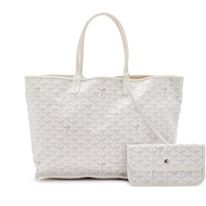 Goyard Ivory and Grey Goyardine Canvas and Chevroches Calfskin Saint Louis PM Tote, 2017