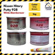 1KG Nissan Hitary 928 Poly Putty with Hardener Grey/Brown | Simen Tampal Besi | Simen Kereta