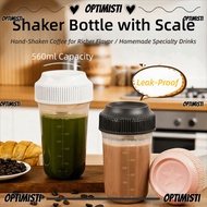 OPTIMISTI8E Shaker Bottle, Plastic Leakproof Tumbler, Multi-functional with Scale 560ML Coffee Mixin