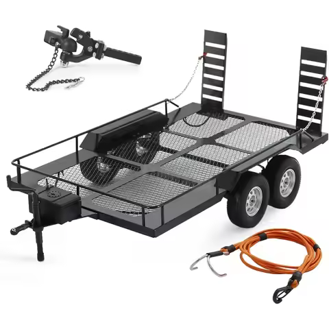 RC trailer Metal 1/10 scale rc trailer for 1/10 RC crawler Axial SCX10 TRX4 TRX6 1/10 rc crawler upg
