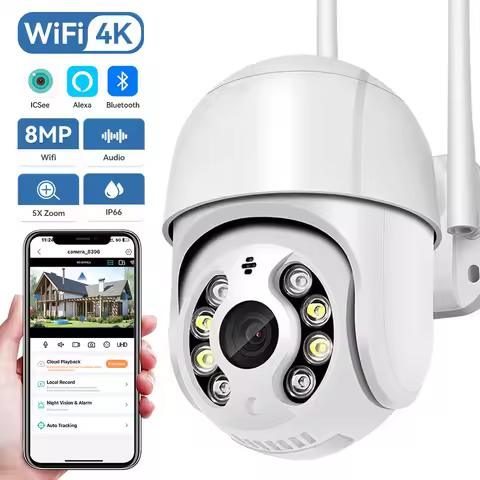 4K 8MP PTZ Wifi IP Camera 4X Digital Zoom HD 5MP CCTV Camera H.265 Outdoor 4MP Wireless Video Home S