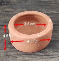 ถ้วยดินเผากันหก กันคุ้ย กันกระเด็น สำหรับใส่อาหารสัตว์  ขนาด 4 x 2 นิ้ว