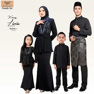 NOELLE Baju Raya Family Sedondon 2024 Baju Kurung Ibu Anak Baju Melayu Ayah Anak Baby Sedondon LIVIA - BLACK 20