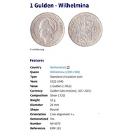 [AT13]-koin kuno, coin 1 gulden wilhelmina 1929 xf -