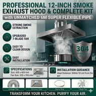 Kitchen Cooker Hood Oil Fume Purifier Kitchen Stainless Steel Wall Mounted Exhaust Fan Hood Tudung D
