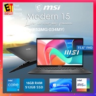 MSI Modern 15 F13MG-034MY (i5-1335U/16GB/512GB SSD/Iris Xe Graphics/15.6" FHD IPS/W11/2Y/MSI SLEEVE 