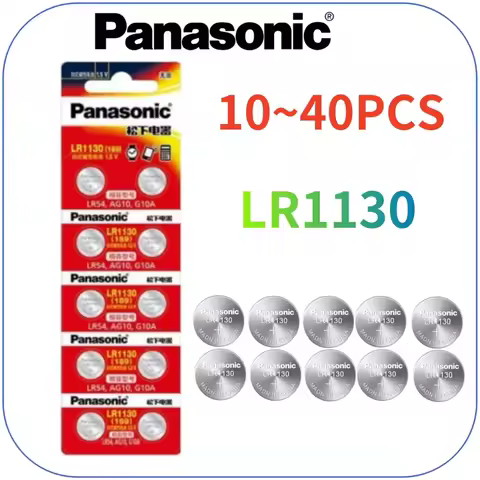 10Pcs 40Pcs Original Panasonic 189 LR1130 AG10 SR1130 389 V10GA LR54 SR54 Alkaline Button Cell Batte