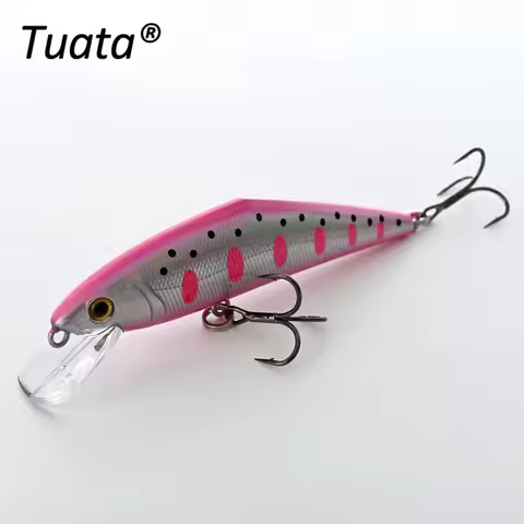 Tuata D Contact Minnow 85mm 14.5g Fishing Lures Sinking 1-2m Wobblers For Trout Salmon UV Glow