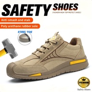 LUOXIWE Safety Shoes for Men Caterpillar Steel Toe Anti-smashing And Anti-piercing Work Shoe