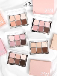 อายแชโดว์ 6 สี 2aN Natural Long-lasting Pearl Matte Eyeshadow Palette Earth Tone สำหรับผู้หญิง ผลิตจ