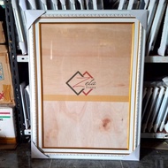 20RS (50x70cm) photo frame type 410 white gold double linen - white gold carved photo frame - white 