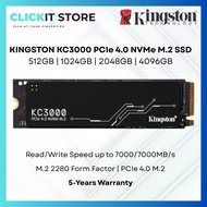 KINGSTON KC3000 PCIe 4.0 NVMe M.2 2280 SSD (512GB / 1024GB / 2048GB / 4096GB) | SKC3000S / SKC3000D