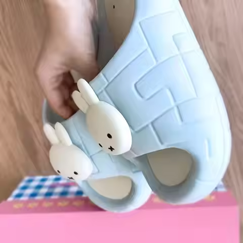 Miffy EVA Slide Sandals Cute Cartoon Non Slip Soft Sole Slippers with Insole for Women Summer Indoor