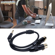 RAREM Dual XLR Female to 1/4in Male, Stereo Audio 0.5m / 1.6ft 6.35mm TRS to 2 XLR Y Splitter Cable,