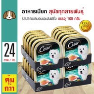 Cesar Tray Wet Food For Dog 100g.อาหารเปียกสุนัข รสปลาแซลมอนและมันฝรั่ง สำหรับสุนัขอายุุ 1 ปีขึ้นไป 