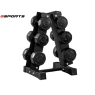 GSports ชุดดัมเบลพร้อมชั้นวาง 24 kg น้ำหนัก 3 4 5 kg 3 คู่ สีดำ Dumbbell Set with 3-Pair A-Shaped Ra