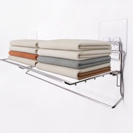 免鑽孔304不鏽鋼 平台架 可折疊設計浴室架 毛巾架 衣物架 瓶罐架