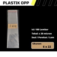 OPP Plastic Size 6 cm x 22 cm / 6x22 cm / 6 x 22 cm