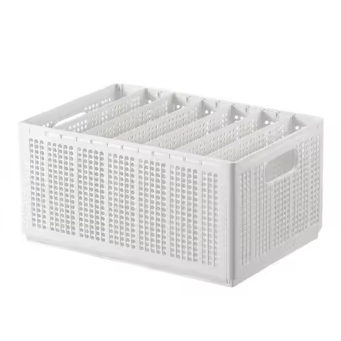 1PC PP 7-grid Clothes Storage Basket, Rectangular Foldable Layered Organizing Box, Towel and Pants ,