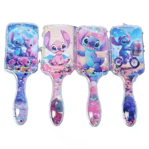 1pc Disney Stitch cushion comb, cute cartoon airbag massage comb, lightweight to carry, straight hai