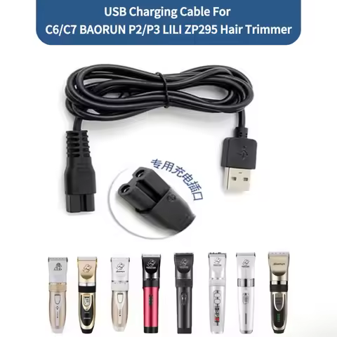 USB Charging Cable For Pet Clipper C6/C7 BAORUN P2/P3 LILI ZP295 Professional Hair Trimmer Electric 