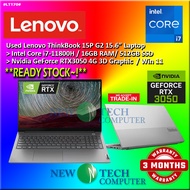 #LT170 USED LENOVO THINKBOOOK 15P G2 Gaming Laptop INTEL I7-11800H 16GB 512GB SSD NVIDIA RTX3050 4GB