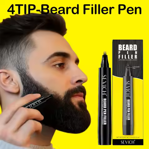 SEVICH Beard Filler Pen Waterproof Beard Coloring Pen Beard Coloring Filling Enhancer Black Fiber Ha
