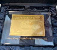 經 典大啡妹5元 鍍金紀念鈔票紙鎮