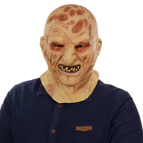 1Pcs Realistic Adult Party Costume Horror Mask Deluxe Freddy Krueger Mask Scary Halloween Carnival C