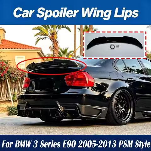 Car Spoiler Wing Lips for BMW 3 Series E90 2005-2013 PSM Style Rear Roof Trunk Splitter Tail Fin Ext